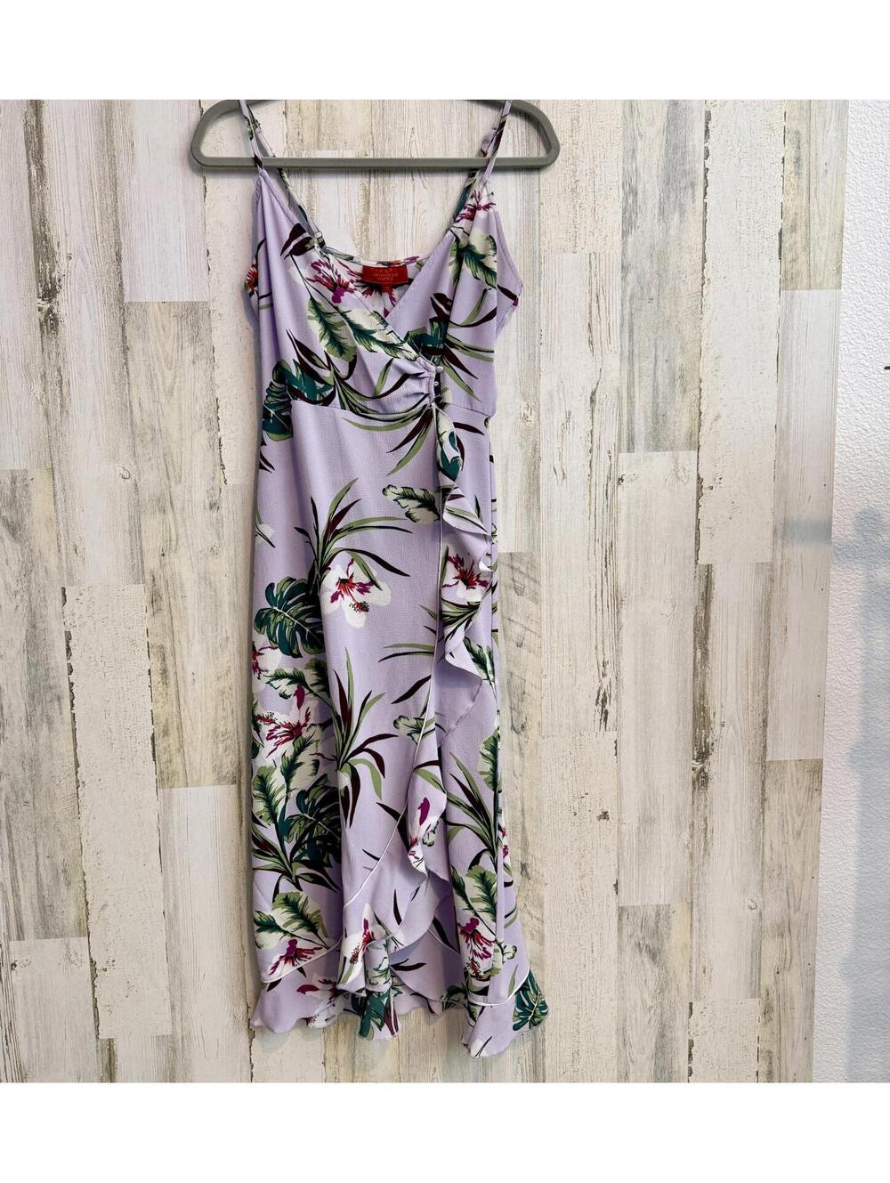 Jennifer Lopez Women’s XS Lavender Floral Wrap Maxi Long Dress - Picture 4 of 12